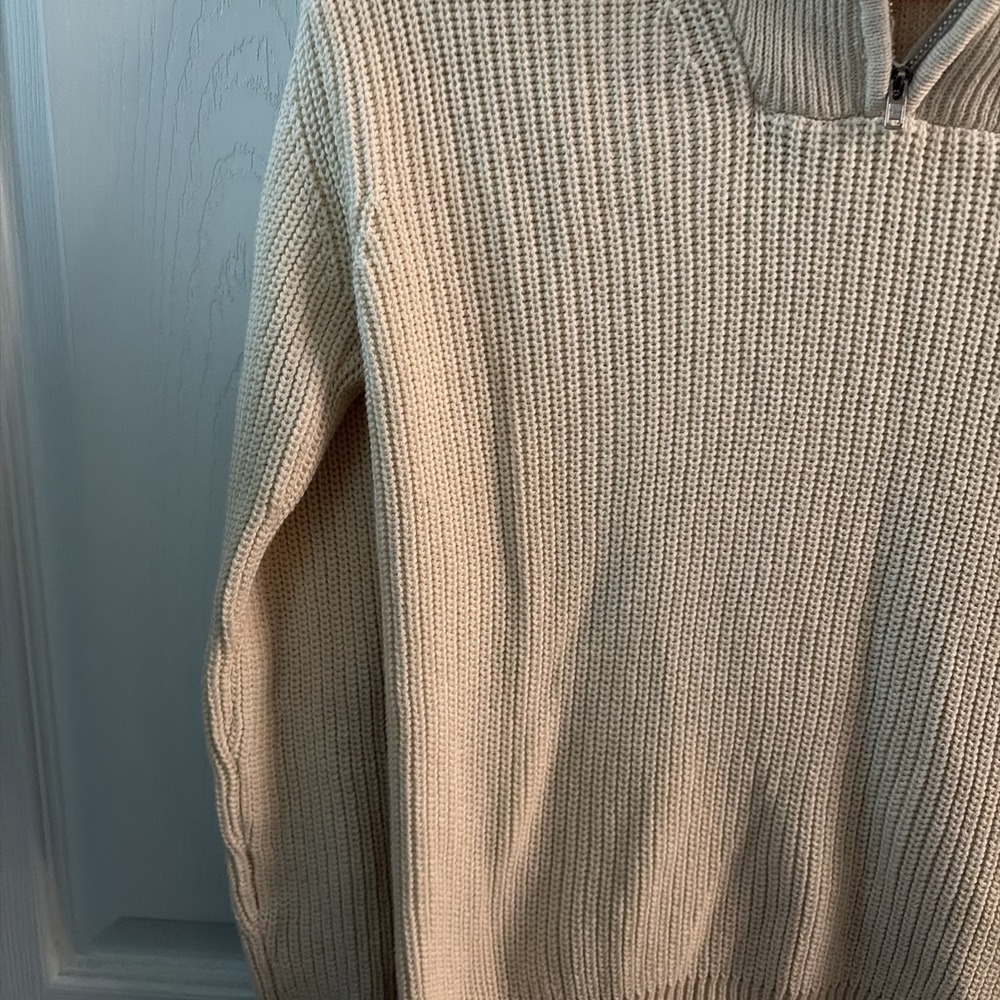 H&M Boys White Quarter Zip Sweater US 8/10 - Picture 3 of 6